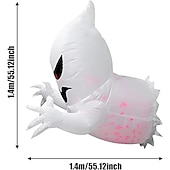 cheap Halloween Lights-Halloween Inflatables Decorations Outdoor Lighted Ghost Broke Out From Window With Rotating Fire Flame Lights Blow Up Scary Halloween Decorations Party Outside Indoor Yard Garden Lawn Decor