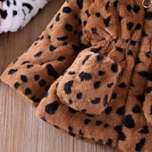 זול מעילים מזויפי פרווה לבנות-ילדים בנות מעיל פרווה מלאכותית קולור בלוק פעיל כיס בית הספר מעיל הלבשה עליונה 2-8 שנים אביב הדפס נמר חום הדפס נמר ורוד דוגמת פרה חומה