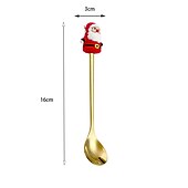 economico Cucina-Set forchetta e cucchiaio natalizio color oro da 4 pezzi