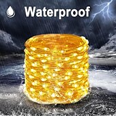preiswerte Solarschulenleuchten-5m 10m 20m Lichterketten 50/100/200/300 LEDs EL Warmweiß Kühles Weiß Mehrfarbig Kupferdraht-Leuchten Halloween Hochzeit Weihnachtsdekoration 5 V