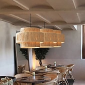 abordables Éclairages pour îlot-100 cm conception avec îlot Suspension Rotin Traditionnel / Classique Rustique 110-120V 220-240V