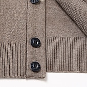 preiswerte Herren Strickjacke-Herren Pullover Pullunder Wollpullover Kaschmir Strickjacke Gerippt Stricken Standard Tasche Strick Raute V Ausschnitt Warm-Ups Moderne zeitgenössische Freizeitskleidung Ausgehen Bekleidung Winter