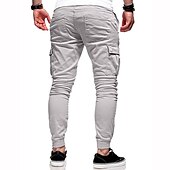 abordables Pantalones cargo-Hombre Pantalones cargo Persona que practica jogging Pantalones Retazos Bolsillo con cremallera Color sólido Comodidad Transpirable Casual Diario Ropa de calle Deportes Moda Negro Blanco Microelástico