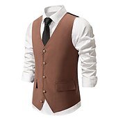 ieftine Blazere și veste-Epocă Anii 1920 Γιλέκο Vestă Gatsby Domn Nași de Căsătorie Croi Slim Bărbați Mascaradă Nuntă Invitat la nunta Petrecere / Seara Adulți Vestă