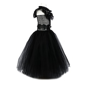 levne Klasický horor-Středa Addams předvečer Všech svatých Šaty Cosplay kostým Sukénka cosplay Dětské Dívčí Karneval Plesová maškaráda Mardi Gras Výkon Párty předvečer Všech svatých Jednoduché Halloweenské kostýmy
