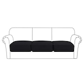 abordables Housse de fauteuil et d&#039;accoudoir de canapé-canapé extensible housse de coussin housse élastique canapé fauteuil causeuse 4 ou 3 places gris uni solide doux durable lavable