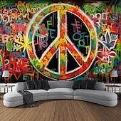 abordables tapisseries trippantes-hippie groovy tapisserie suspendue art mural grande tapisserie décor mural photographie toile de fond couverture rideau maison chambre salon décoration amour paisible années 1950 festival de musique