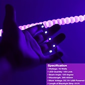 economico Strisce luminose USB-striscia di luce nera a led uv, luce viola con usb o batteria smd2835, luce uv 380-400nm per danza fluorescente, rivestimento corpo uv, lampada a luce nera non impermeabile