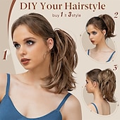 abordables Chignons-chignons Chignon Queue de cheval avec griffe Cheveux Synthétiques Pièce de cheveux Extension des cheveux Bouclé Soirée Usage quotidien Soirée &amp; Evénement A1 A2 A4
