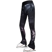 billige Figur skating bukser og leggings-Bukser til kunstløp Dame Jente Skøyteløp Bunner Svart Blå Grå Elastisk Trening Konkurranse Skøyteklær Hold Varm Skøyting Kunstløp