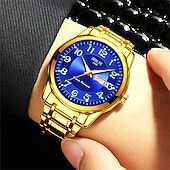 ieftine Ceasuri Quartz-Ceasuri de lux pentru bărbați cu lumină impermeabile din oțel inoxidabil ceas cu cuarț dată calendar ceas de afaceri Relogio Masculino