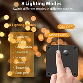 abordables Lumières de cordes solaires-Guirlande lumineuse solaire à LED pour réception de mariage, élégante, décoration de mariage, 10 m, 33 pieds, 100 LED, 8 modes d&#039;éclairage, étanche, pour jardin, Noël, mariage, fête d&#039;anniversaire,