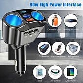 billige Bluetooth-/håndfrisett til bil-Bluetooth 5.0 dobbelt USB bil lader - 4.8A hurtiglader adapter sigarett lighter socket splitter telefonlading