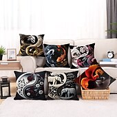 baratos estilo boho-1 pçs Poliéster Cobertura de Almofada, Imprimir Simples Casual Quadrada Tradicional Clássico