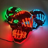 olcso Halloween kellékvilágítás-halloween izzó maszk led világít csontváz kalóz maszk halloween maszk fesztiválra cosplay halloween kellékek karneváli ajándékok