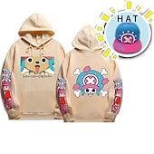 baratos T-shirts e moletons gráficos-tony tony chopper moletom com capuz anime anime bolso frontal moletom com capuz gráfico para homens mulheres unissex adultos estampagem quente 100% poliéster com chapéu