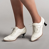ieftine Oxfords de Damă-Pentru femei Pantofi pumps Sandale Oxfords Bullock Pantofi Mărime Plus Size Pantofi de epocă Petrecere Zilnic Elimina Toc Mic Elegant Epocă Modă Imitație Piele Roșu Închis Negru Alb