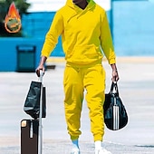 cheap Men&#039;s Tracksuit &amp; Hoodie-Men&#039;s Tracksuit Sweatsuit 2 Piece Athletic Long Sleeve Thermal Warm Breathable Moisture Wicking Fitness Running Jogging Sportswear Activewear Solid Colored Black White Yellow
