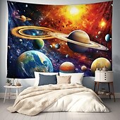 お買い得  ブラックライトタペストリー-ブラックライトタペストリー UV反応性、暗闇で光る、光るパーティー、ネオンユニバースプラネット、サイケデリック、トリッピー、ミスティ、吊り下げタペストリー、壁アート、リビングルーム、寝室用壁画