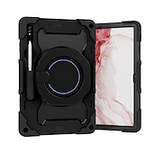 billiga Fodral till Samsung-surfplattor-Tablett Skal fodral Till Samsung Galaxy Tab S9 11 inch S8 Ultra 14.6&#039;&#039; S8 Plus 12.4&#039;&#039; S8 S7 Plus FE S7 11&#039;&#039; A 8.0&quot; A8 A7 Lite Bärbar Handtag Pennhållare Rustning PC Silikon