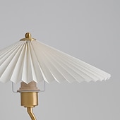economico lampada da comodino-lampade da tavolo, paralume in tessuto plissettato, lampada da scrivania a led, lampade da comodino retrò a forma di ombrello, luce notturna dimmerabile a 3 vie con base in metallo, per camera da