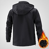 Недорогие Одежда из Softshell, флисовые и туристические куртки-Муж. Сохраняет тепло Водонепроницаемость Зима Осень Сплошной цвет Черный Военно-зеленный Серый Жакеты