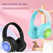 abordables Écouteurs Bluetooth sans fil-Casque Bluetooth pour enfants avec lumières LED son stéréo avec microphone volume limité 25H de temps de lecture écouteurs Bluetooth 5.3 sans fil pour enfants sur oreille pour tablettes téléphone PC