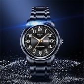 ieftine Ceasuri Quartz-Ceasuri de lux pentru bărbați cu lumină impermeabile din oțel inoxidabil ceas cu cuarț dată calendar ceas de afaceri Relogio Masculino