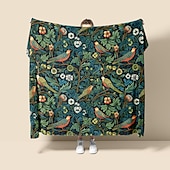 cheap Blankets &amp; Throws-Inspired By The Style Of William Morris Flowers And Birds Super Soft  Throws Blanket, Novelty Flannel Throw Blankets Warm 3D Printed All Seasons  Gifts Big Blanket
