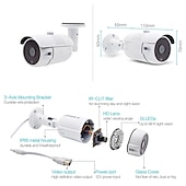 baratos Câmaras de Rede IP de Interior-Câmera de segurança analógica de 2mp hd 1080p câmera de vigilância com visão noturna interna à prova de intempéries para sistema de vigilância por vídeo doméstico