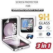 זול מגיני מסך ל-Samsung-סט 1 מגן מסך מגן מסך אחורי עבור סמסונג גלקסי Z Flip 5 זכוכית מחוסמת TPU הידרוג&#039;ל TPU קשיחות 9H אנטי בועות נוגד טביעות אצבעות (HD) ניגודיות גבוהה אולטרה דק