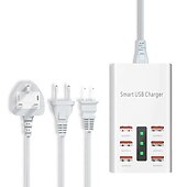 preiswerte USB-Hubs-USB 2.0 Naben 6 Häfen 6-in-1 USB-Hub mit RJ45 5 V / 2A Stromversorgung Für Tablet PC Smartphone