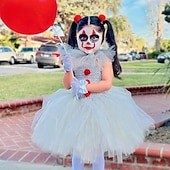 olcso Klasszikus horror-Azt Bohóc Pennywise Farsangi jelmez Ruhák Szerepjáték Jelmezek Tüllszoknya Gyermek Lány Szerepjáték Ijesztő jelmez Teljesítmény Parti Farsang Álarcos mulatság Mardi Gras Könnyű farsangi jelmez