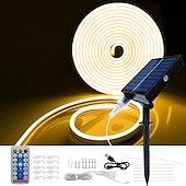 voordelige Neon LED-verlichting-halloween kerst neonlicht met solar led-licht met smd2835 afstandsbediening 8-modus kleurwisselend opladen via usb 1000 mah ip67 waterdicht buitendecoratie automatische timing