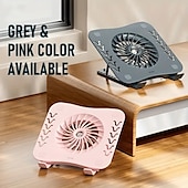 cheap Stands &amp; Cooling Pads-Laptop Stand With Cooling Fan Foldable Laptop Radiator And Holder Cooling Pad Bracket With Silent Fan For Macbook Tablet Notebook Stand Table For Laptop Accessories