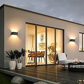abordables luces de pared al aire libre-Lámpara LED de pared para exteriores, 12/24w, con sensor de movimiento, control de luz impermeable ip65, adecuada para baño, garaje, valla, terraza, patio, 110-240v