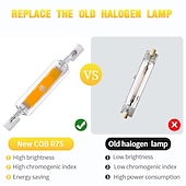 رخيصةأون أضواء LED ثنائي الدبوس-عالية الطاقة cob r7s أنبوب زجاجي ليد 78 مللي متر 118 مللي متر 189 مللي متر cob أضواء لمبة ac110v 220 فولت المنزل استبدال مصباح هالوجين