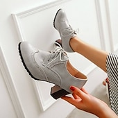 abordables Zapatos Oxford de mujer-Tacones Oxford marrones vintage para mujer: perfectos para la oficina y eventos formales, con detalles brogue y un cómodo tacón medio.