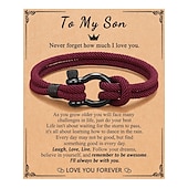cheap Wearable Accessories-Milan Rope Hand Woven Bracelet To My Son&#039;s Grandson Stainless Steel Horseshoe Buckle Bracelet