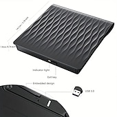 cheap Cables &amp; Adapters-External CD/DVD Drive For Laptop USB 3.0 &amp; Type-C External CD DVD Burner CD/DVD/-RW Rewriter For Laptop Desktop IMac MacBook Compatible With Windows 11/10/XP/8/7/Vista/Linux/MacOS
