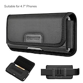 baratos saco de telefone universal-Bolsa de transporte horizontal com clipe para cinto de telefone de tecido de nylon de 4,7 a 6,8 polegadas com slot para cartão