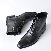 voordelige Dress Boots-Heren bruine imitatieleren brogue enkellaarsjes – vintage veterontwerp met wingtip-details en duurzame zool voor formele en informele gelegenheden