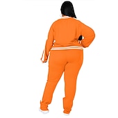 cheap Women&#039;s Tracksuit-Women&#039;s Tracksuit Sweatsuit 2 Piece Athletic Winter Long Sleeve Thermal Warm Breathable Soft Fitness Running Jogging Sportswear Activewear Striped Black Yellow Light Green