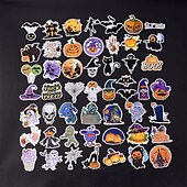 economico Adesivi di Halloween-50 pezzi di adesivi di halloween in vinile impermeabile carino pacchetto di adesivi artigianato scrapbook bottiglia d&#039;acqua laptop skateboard decorazione divertente cartone animato zucca decalcomanie per bambini adolescenti adulti