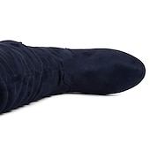 olcso Női csizmák-Női Csizmák Fordított bőr cipő Slouchy Boots Extra méret Szabadtéri Napi Tömör szín Térd fölé érő csizmák Középborjú csizma Tél Cipzár Lapos Kerek orrú Alkalmi Kényelmes minimalizmus Fordított bőr