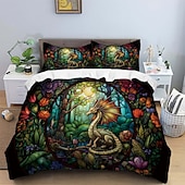 voordelige Dekbedovertreksets-2pcs/3pcs retro retro abstract vuurdraakpatroon bedset dekbedovertrek lichtgewicht en zacht geschikt voor volwassenen en kinderen groot bed klein bedset