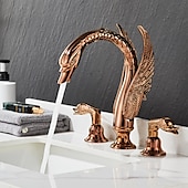 preiswerte Mehrere Löcher-weit verbreitete waschtischmischbatterie, 2 griff 3 löcher waschtischarmaturen schwan edle luxus goldene und ölgeriebene bronze badarmaturen