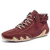 baratos Ténis para Homem-botas masculinas de camurça feitas à mão – tênis elegantes de cano alto com cadarços para uso ao ar livre durável e moderno