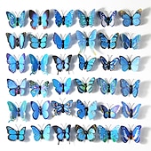 cheap Party Favor-200 Pcs 6cm Simulation Butterfly Scene Layout Props Butterfly Accessories Wall Stickers Home Decoration Crafts for Christmas Gifts