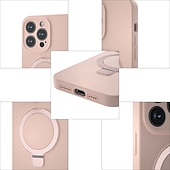 halpa iPhone-kotelot-puhelin Etui Käyttötarkoitus iPhone 13 12 Pro Max Takakuori Magsafen kanssa Tukee langatonta latausta Tukijalka Iskunkestävä Yhtenäinen väri silikageeli Silikoni